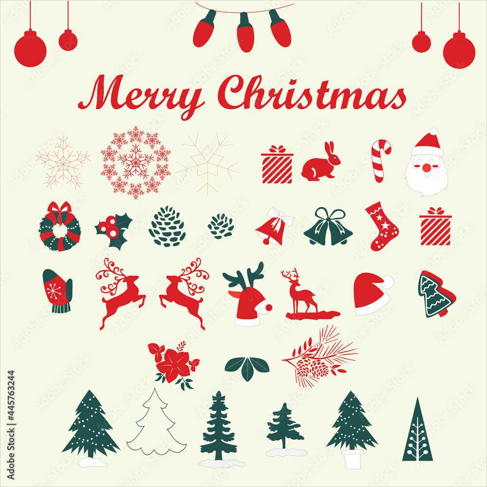 Christmas vector elements design set Christmas vector elements design set