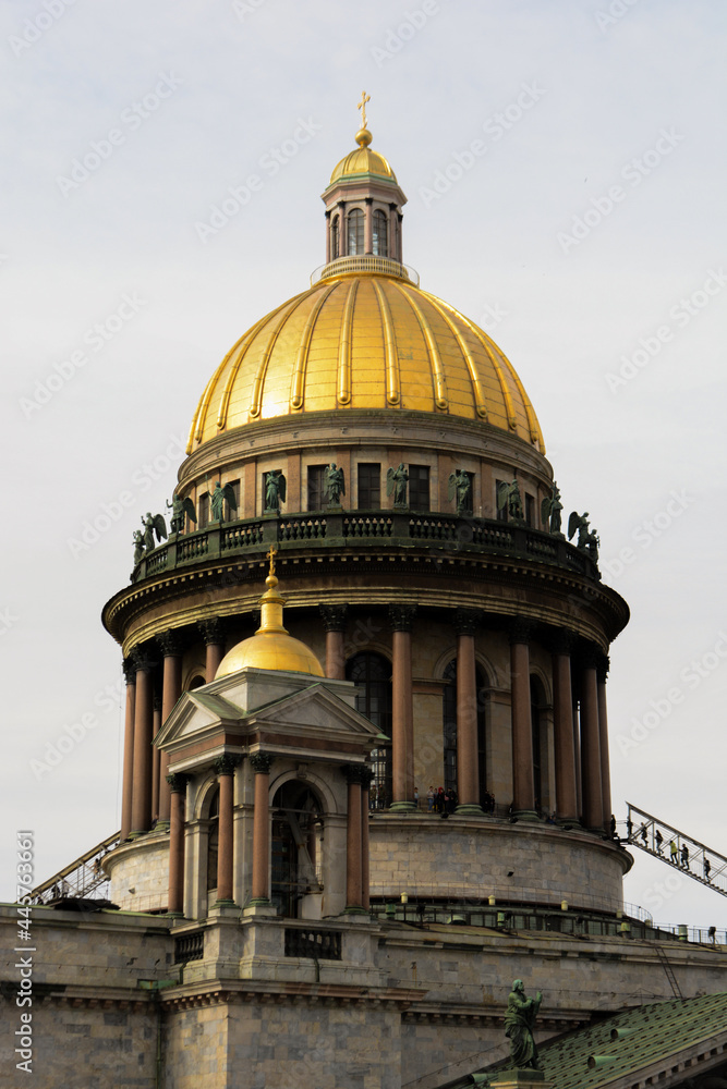 The dome of St. Isaac's Cathedral is a Christian faith. St. Isaac's Square, St. Petersburg, Russia.