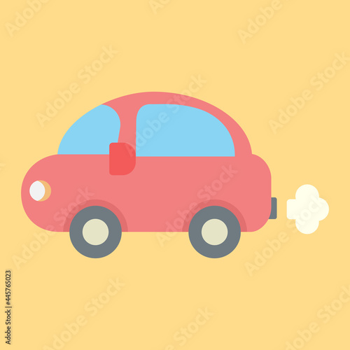 シンプルでかわいい自動車のイラスト フラットデザイン
