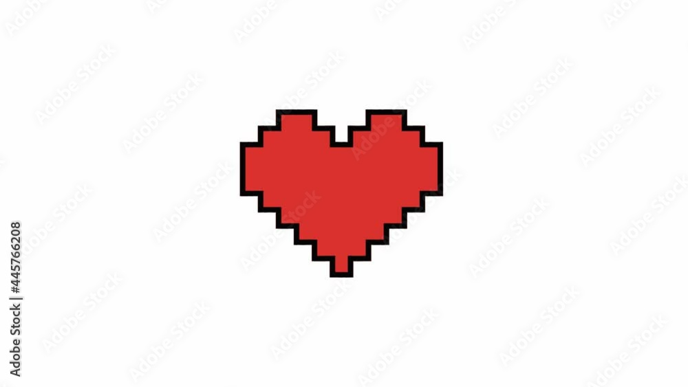 Pixel heart on digital old tv screen, glitch interference. 4k Pixel heart on digital old tv screen, glitch interference. 4k