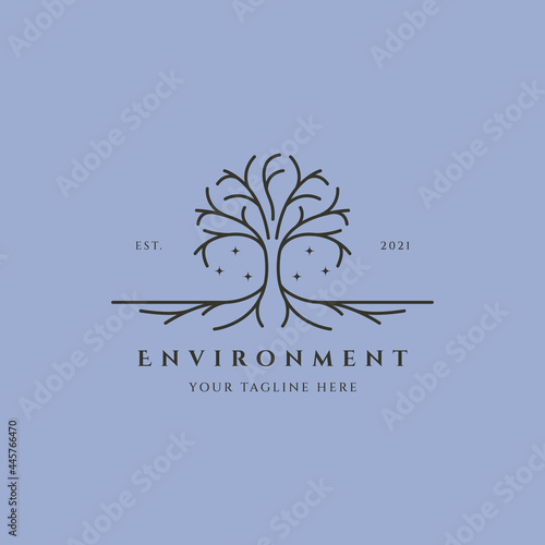 line art tree vector logo symbol illustration design