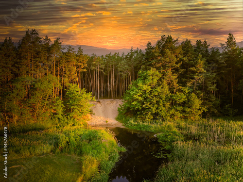 The small Grabia River in central Poland.  photo