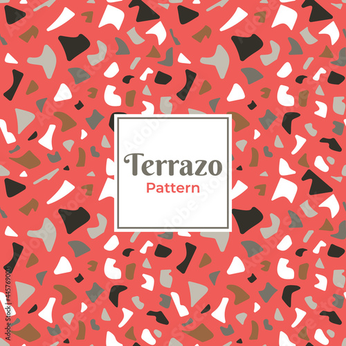 Red background terrazzo decoration pattern