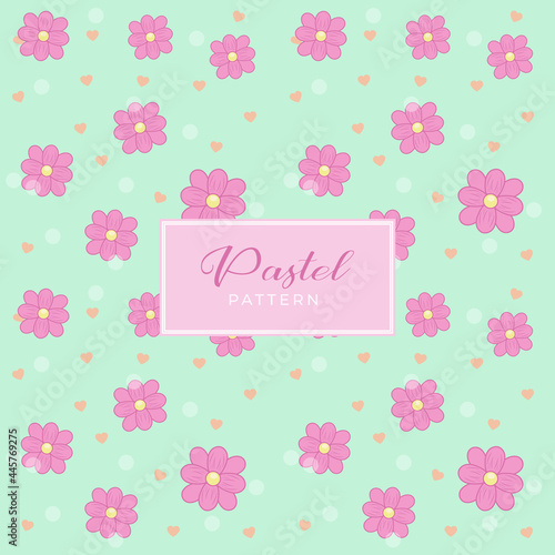 Pastel colors background with flowers