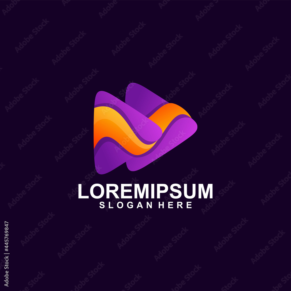 Fototapeta premium Media gradient colorful logo