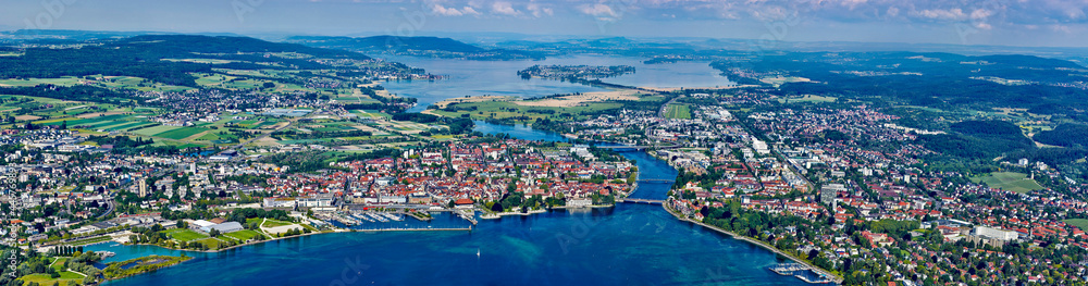 Konstanz am Bodensee - Luftbildpanorama