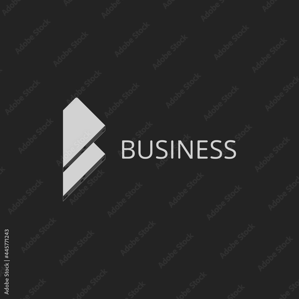 3D Vector Logo with book illustration forming initial 3D Vector Logo with book illustration forming initial