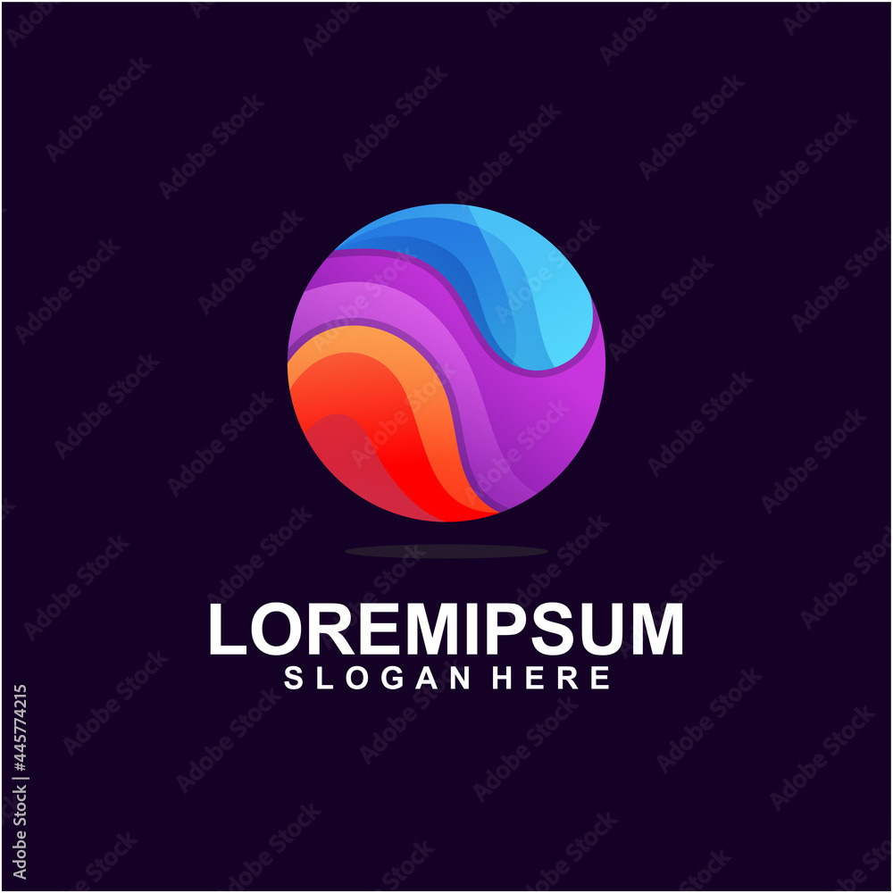 Abstract sphere dimensional colorful modern icon Abstract sphere dimensional colorful modern icon