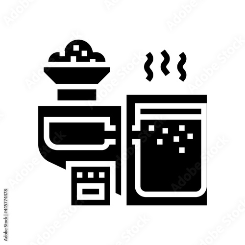 smelting sand glass manufacturing equipment glyph icon vector. smelting sand glass manufacturing equipment sign. isolated contour symbol black illustration