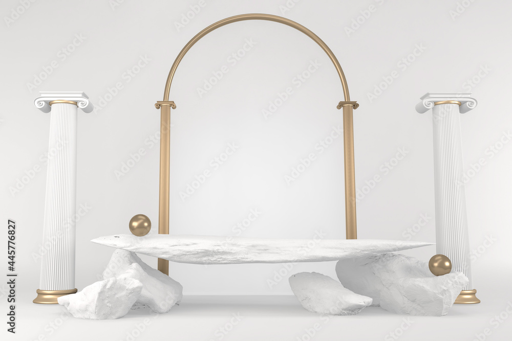 Modern black podium on white background. 3D rendering Modern black podium on white background. 3D rendering