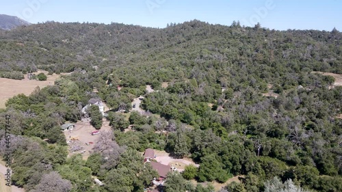 Aerial view of dry land and forest in Valley, South East San Diego, California. California, USA photo