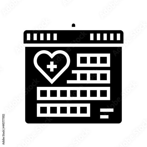 schedule homecare service glyph icon vector. schedule homecare service sign. isolated contour symbol black illustration