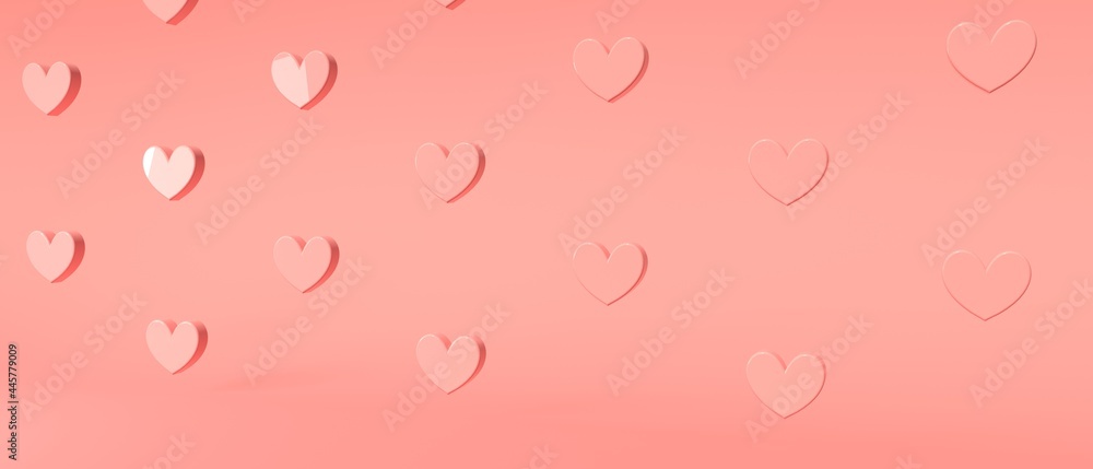 Hearts - Appreciation and love theme - 3D render Hearts - Appreciation and love theme - 3D render