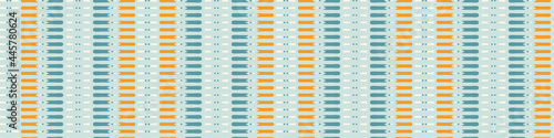 Summer tropical stripe seamless border pattern. Bright retro broken line banner edge. Fun gender neutral gift wrap masking taper decor washi ribbon trim in vector.