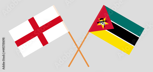 Crossed flags of England and Mozambique. Official colors. Correct proportion Free Download Crossed flags of England and Mozambique. Official colors. Correct proportion - GFXLoad