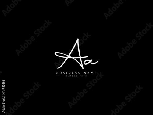 Letter AA Logo, signature aa logo icon vector image design for business