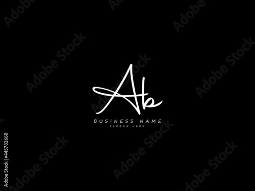 Letter AB Logo, signature ab logo icon vector image design for business