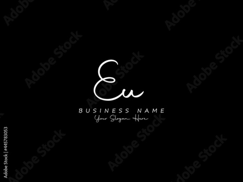 Letter EU Logo, signature eu logo icon vector image design for business