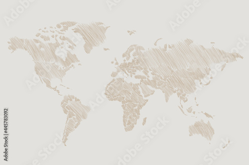 Mapa ziemi rysowana ręcznie
