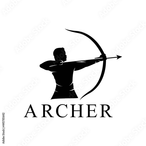 Stampa su tela Hercules Heracles with Bow Longbow Arrow, Muscular Myth Greek Archer Warrior Sil