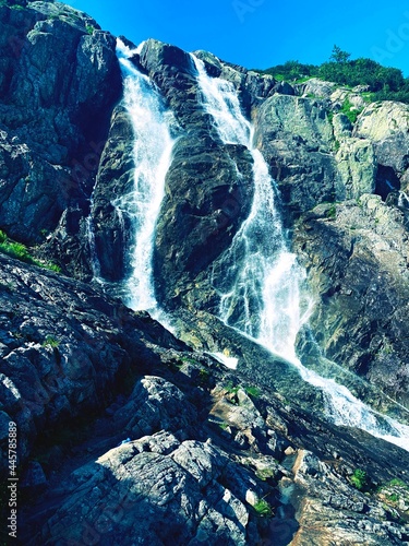 Siklawa  waterfall in the mountains  Tatra Poland