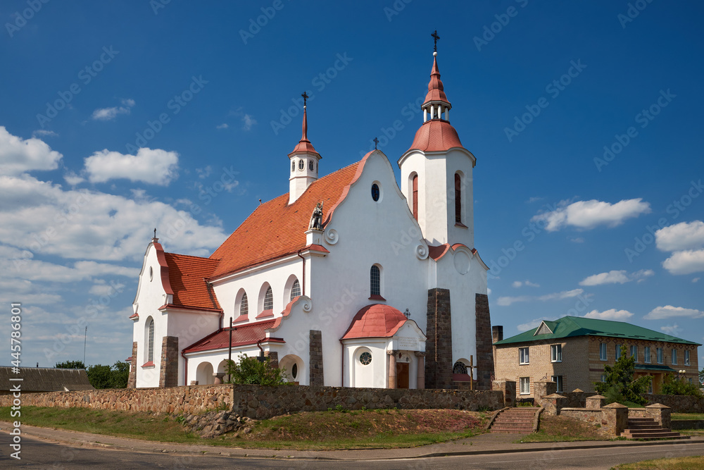 Old ancient Church of Our Lady of the Rosary in Soly, Smorgon District, Grodno region, Belarus.