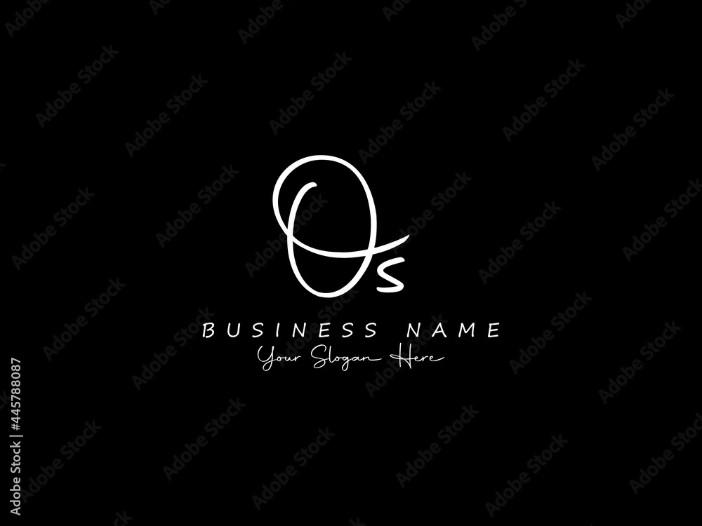 Letter OS Logo, signature os logo icon vector image design for business - obrazy, fototapety, plakaty 