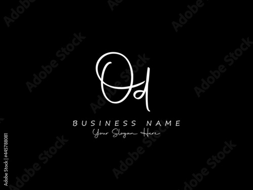 Letter OD Logo, signature od logo icon vector image design for business