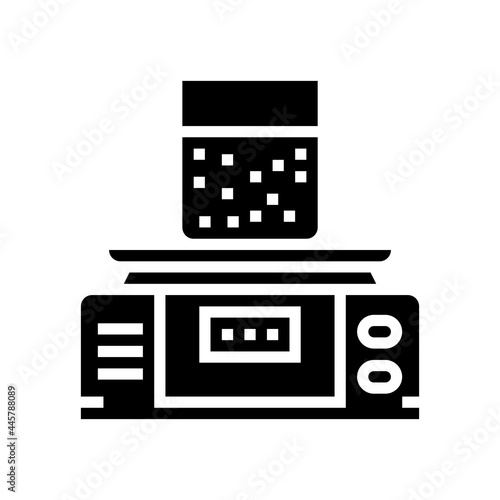 equipment for soil testing and weight measuring glyph icon vector. equipment for soil testing and weight measuring sign. isolated contour symbol black illustration