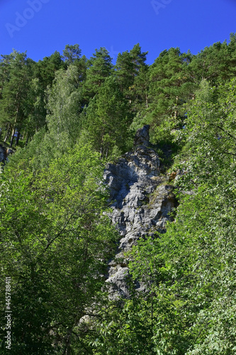 Ermak stone on the banks of the Sylva river photo