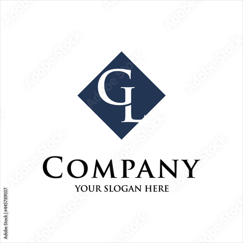 creative simple logo design  initial GL