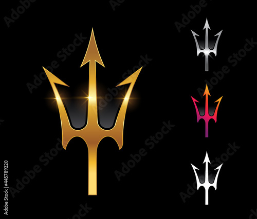 Golden Trident Vector Sign