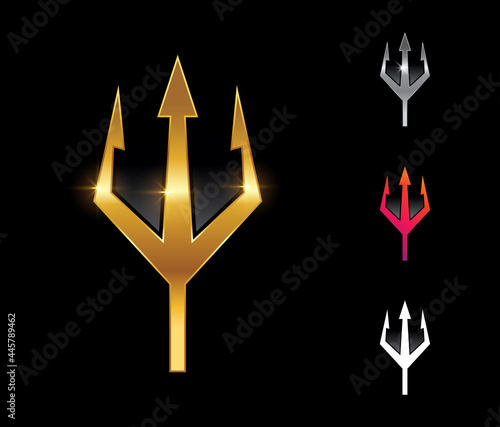 Golden Trident Vector Sign
