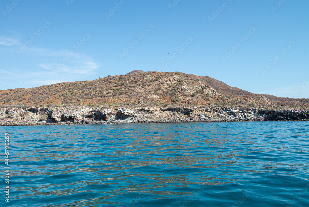 Coronado island, sea of cortes in tyhe baja peninsula at the baja california sur state, loreto. Mexico. seascape under a blue sunny summer sky