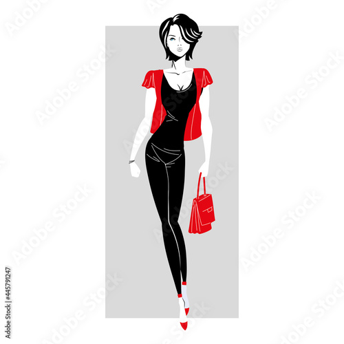 fashion model with bag posing