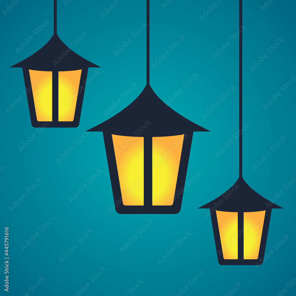 Islamic lantern vector, lamp, hanging lantern decoration Islamic lantern vector, lamp, hanging lantern decoration