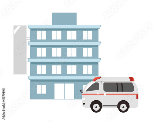 病院　救急車