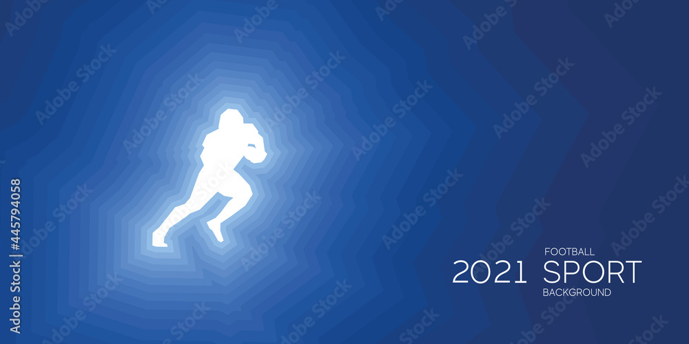 Football sport shining silhouette 2021 new abstract modern blue background banner