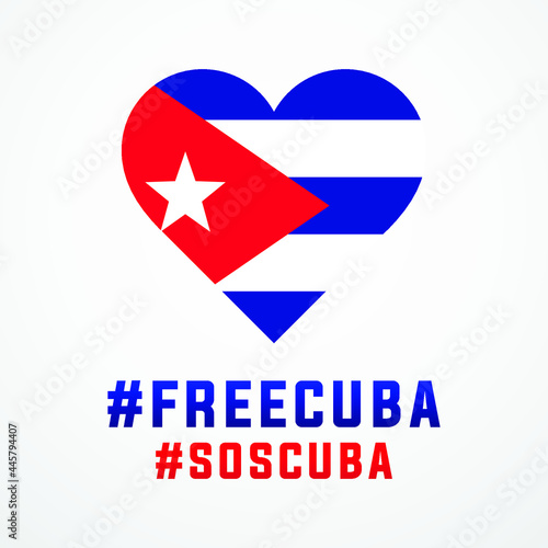 Free Cuba,  sos Cuba, modern creative minimalist banner, design concept, social media post, template with blue and red text on a light background 