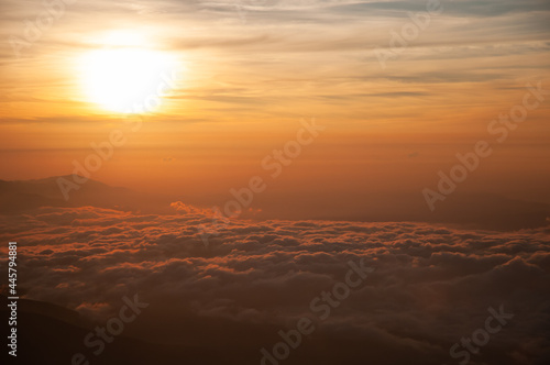 富士山から望む太陽と雲海
