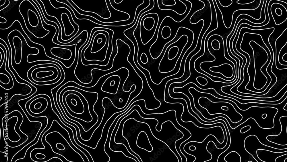 Fractal lines background. Topographic map like abstract backdrop - obrazy, fototapety, plakaty 
