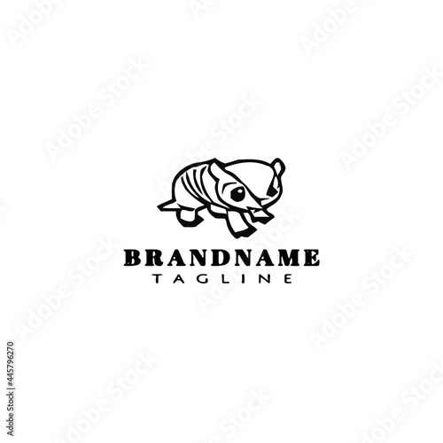 armadillo logo cute icon design vector illustration