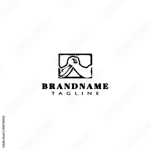 arm wrestling logo icon design template vector illustration