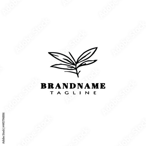 cute leaf logo template icon vector