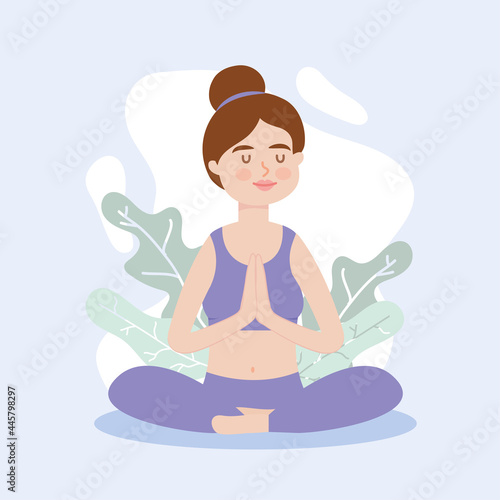 woman sitting in lotus position