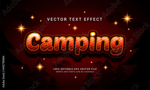 Camping editable text effect themed wild life