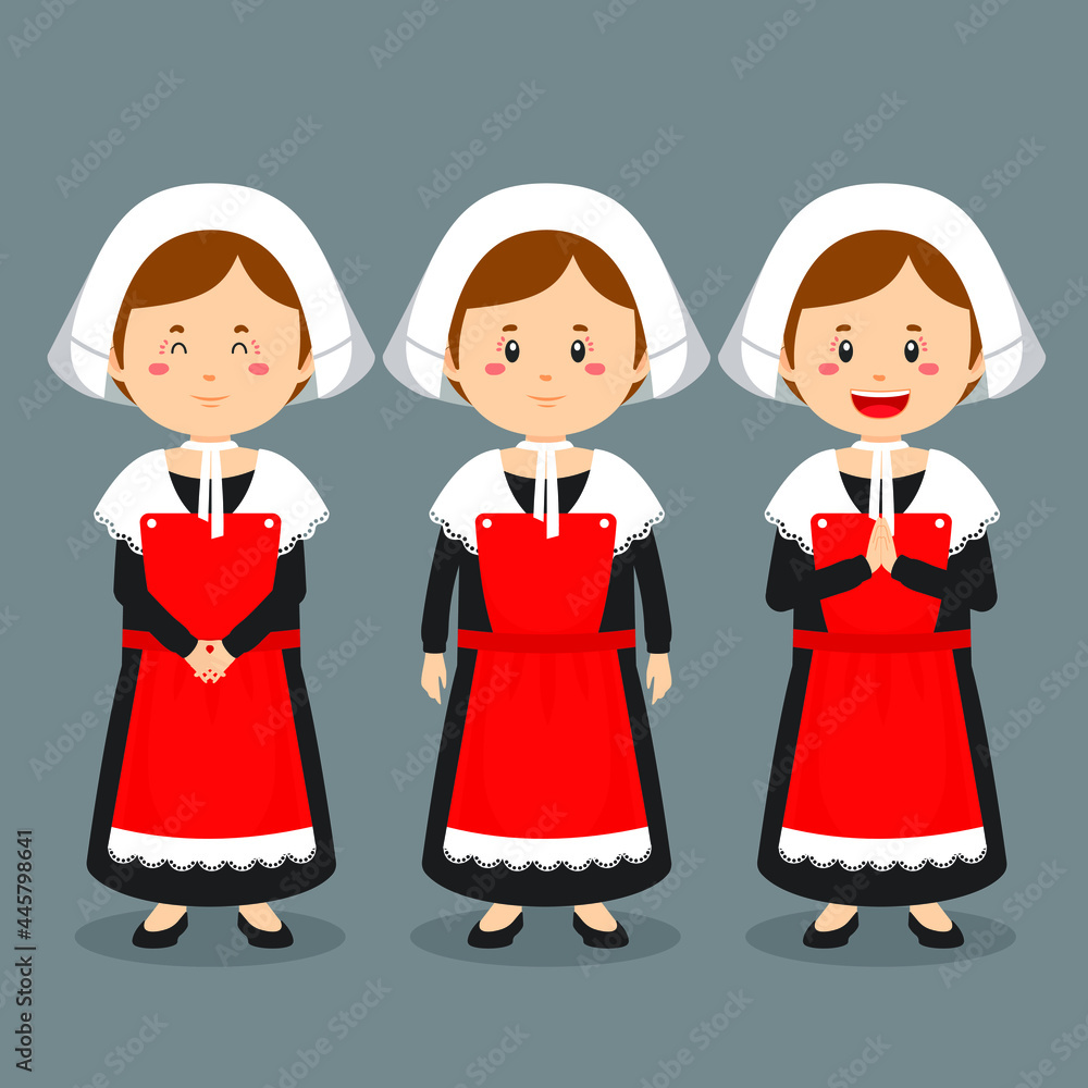French Character with Various Expression French Character with Various Expression