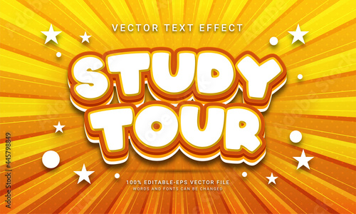 Study tour editable text effect with holiday themes