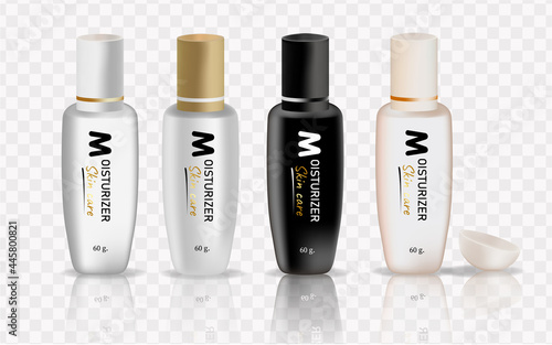 set of cosmetic products on a white background. Package collection for cream, soups, foams, shampoo