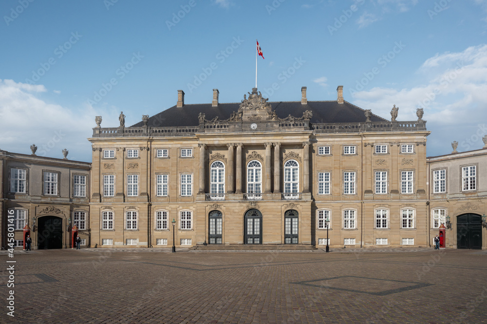 Fototapeta premium Amalienborg Palace - Frederick VIII's Palace, Crown Prince frederik official residence - Copenhagen, Denmark